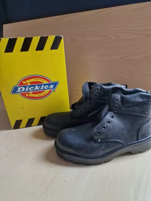 DICKIES SAFETY BLACK Boots Ashley Size 8 UK. NEW old Stock