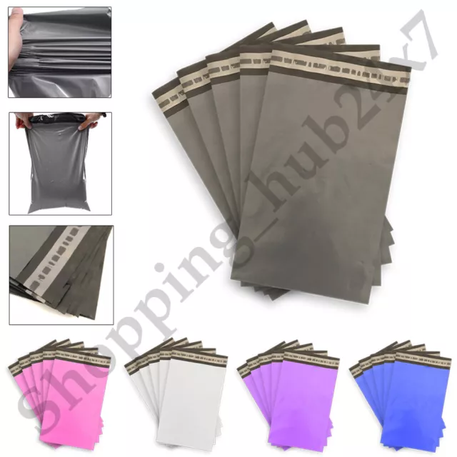 Coloured Mailing Bags Strong Polythene Postage Plastic Mail Post Seal All Sizes