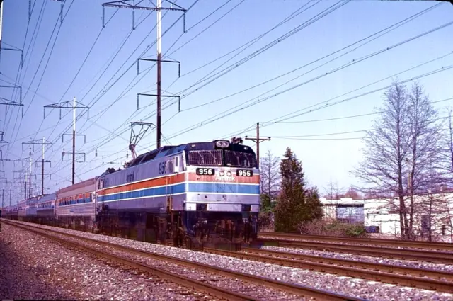 Original Kodachrome Slide Amtrak E-60 #956 Newark, Delaware July 1984