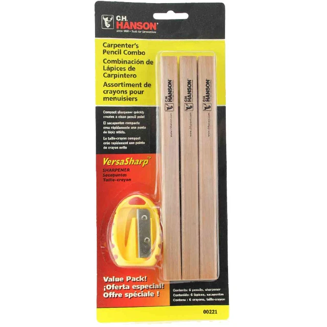 CH Hanson 00221 6 Hanson Pencils w/1 VersaSharp