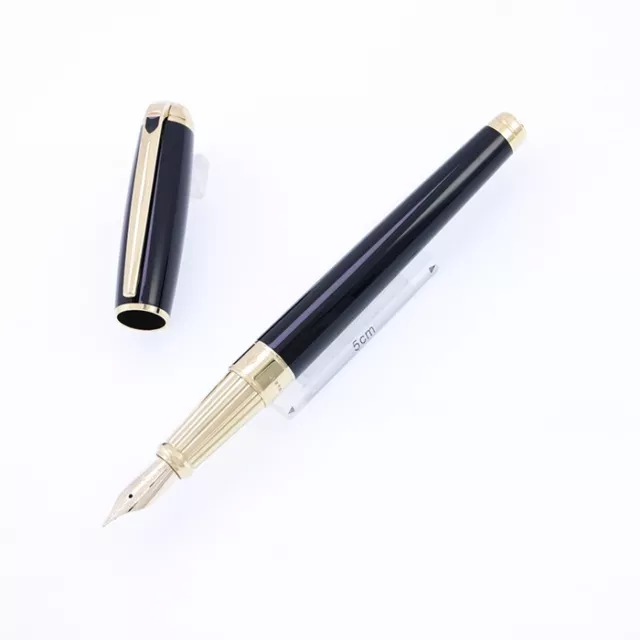 ST Dupont Fountain Pen Line D Large Black Lacquer/Gold F