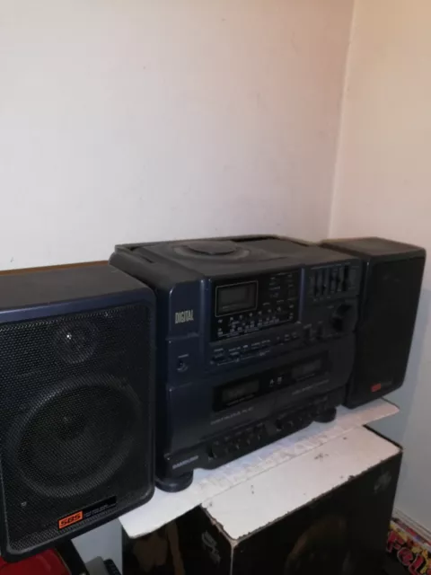 Poste Radio Double Lecteur Cassette Et Cd Samsung Pcd-800 Boombox Fonctionne