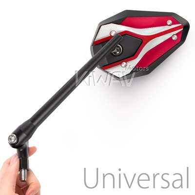 Magazi rétroviseur modèle VIPER rouge adjustable pour Harley SOFTAIL FAT BOY LO 