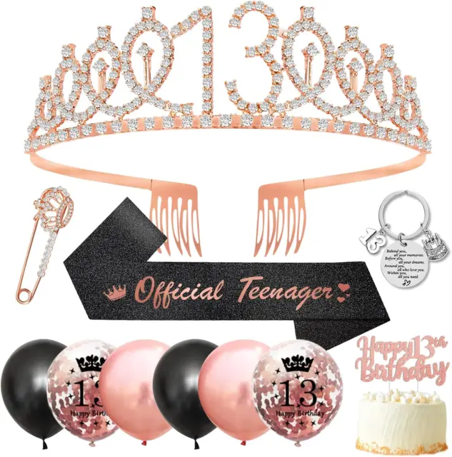 13th Birthday Gifts for Girls,13th Birthday Decorations Girls 13th Birthday Sash