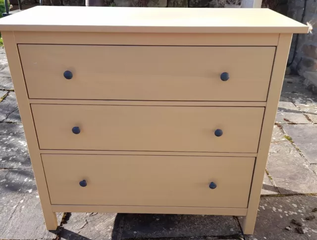 IKEA Hemnes-chest of 3 drawers wooden yellow with black handles