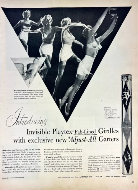 1952 vintage ad, Playtex Fab-Lined Girdles -021412 