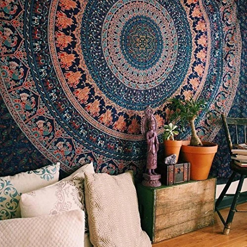 Indian-hippie-gypsy Bohemian-psychedelic Cotton Queen (84x90Inches)(215x230Cms)