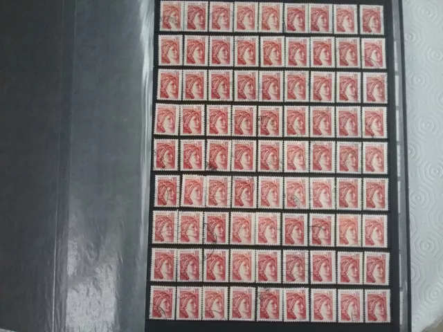 M25- 81 Timbres oblitérės 1978 Sabine de Gandon 1965 rouge brun 0,10 F à etudier