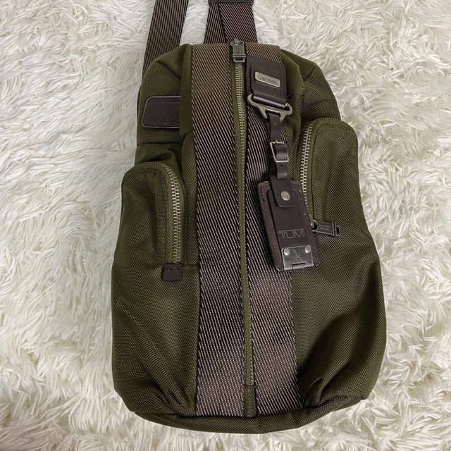 TUMI Alpha Bravo Monterey Sling Backpack 22318OLH Green Ballistic Nylon