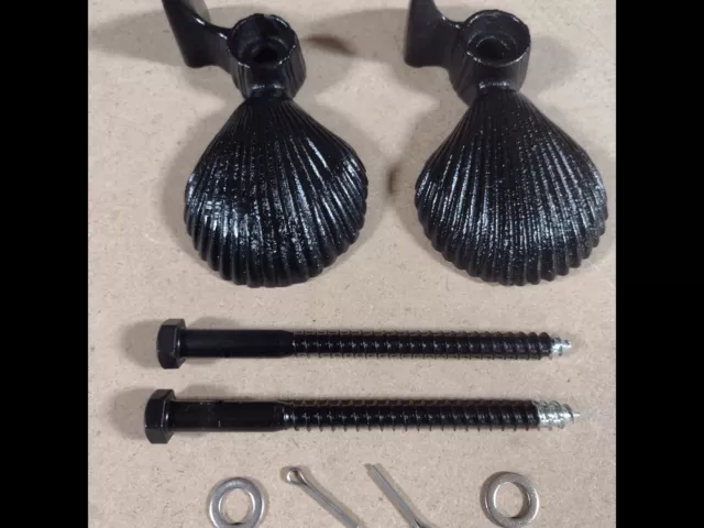 John Wright Cast Iron Shell Shutter Dog - Lag Mount 1 pair