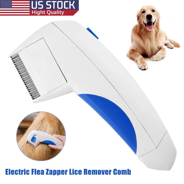 Electric Flea Zapper Lice Remover Hair Comb Brush For Pet Dog Cat Cleaning Tool