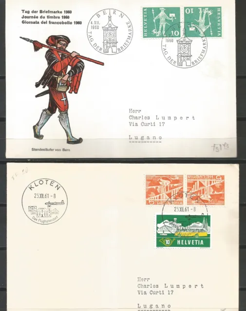 Suiza Helvetia lote 12 sobres 1960 a 1965 ) RAROS