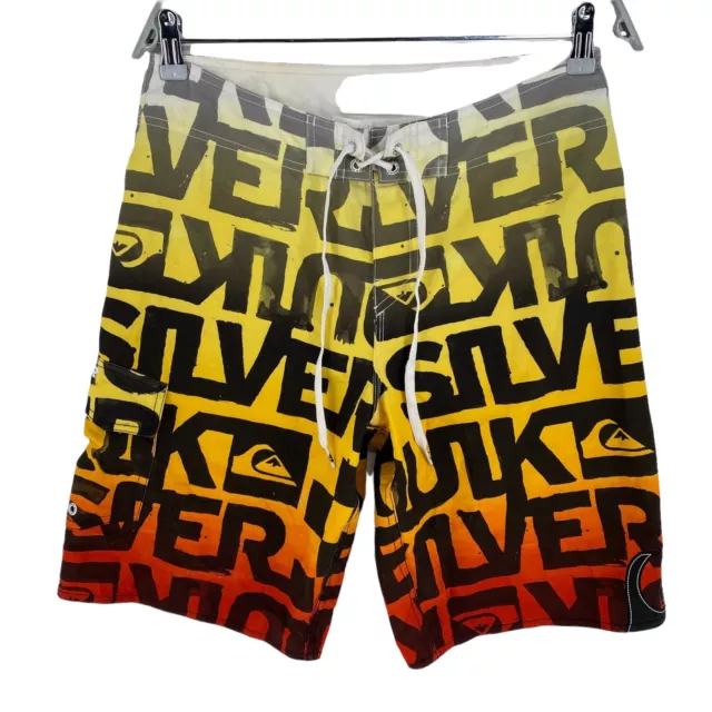 Quiksilver Ombre Giallo Costume Nuoto Boxer Pantaloncini Taglia 16 163-168 CM