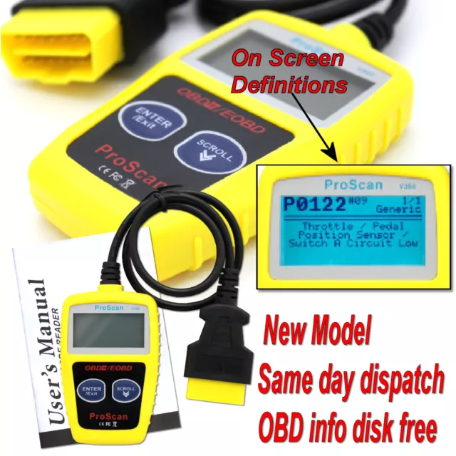 CAR OBD2 EOBD CAN Fault Code Reader Scanner diagnostic scanner not d900 - V350