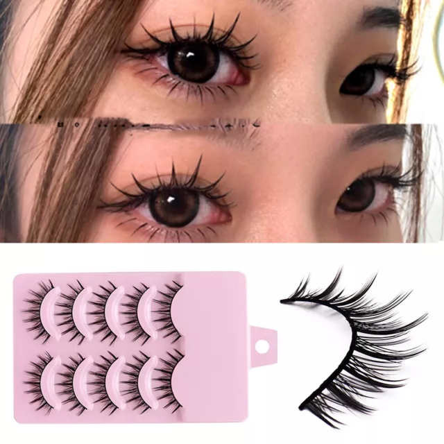 5 Pares Set Cos Cruz Pestañas Falsas Lash Extensión Ojo Maquillaje Accesorios