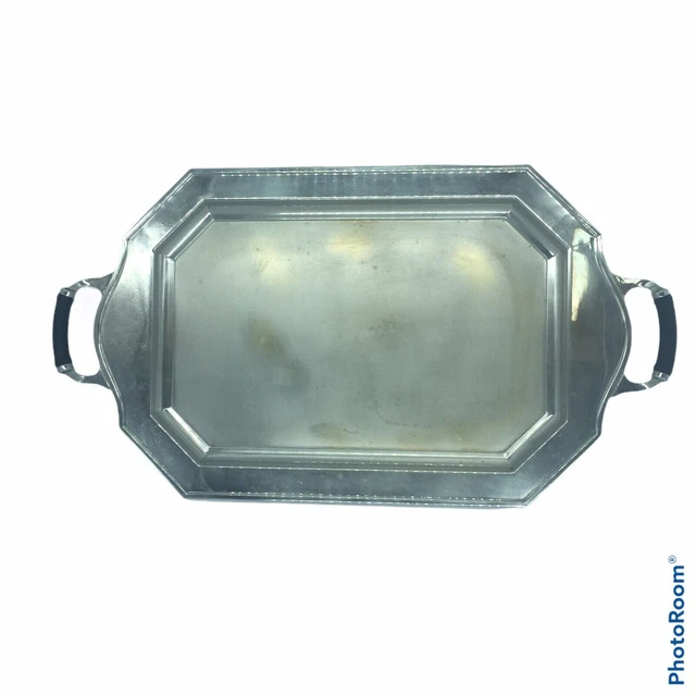Bandeja de servir Art Deco de colección Hotpoint Edison eléctrica enchapada en EE. UU. 1930 23x13