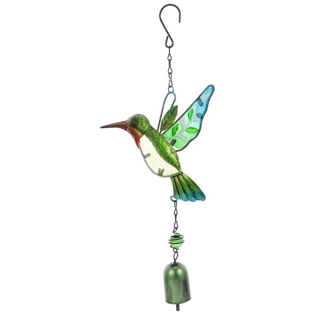 2 stücke bunte glas metall garten wandkunst dekoration hängen hummingbird 2