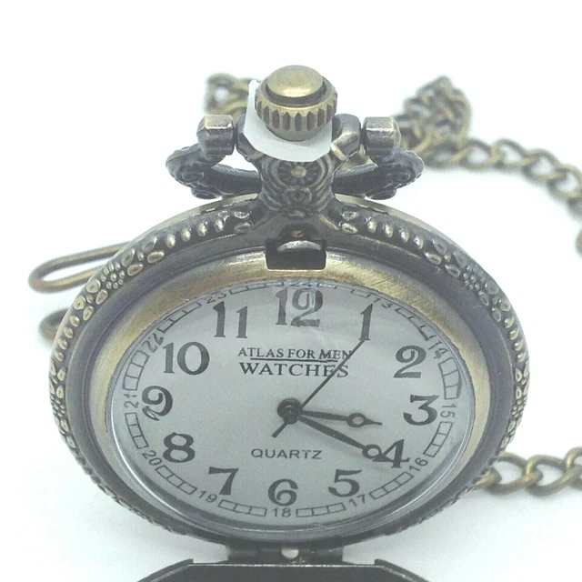 Montre à Gousset Atlas Neuve - Mouvement Mécanique Manuel, Cadran Chiffres Romains Argenté - Années 90, Avec Boîte Originale