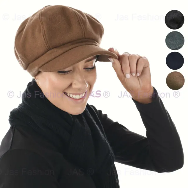 Ladies Woman Newsboy Bakerboy Slouchy Chemo Headcover Sun Visor Hat Cap FELT