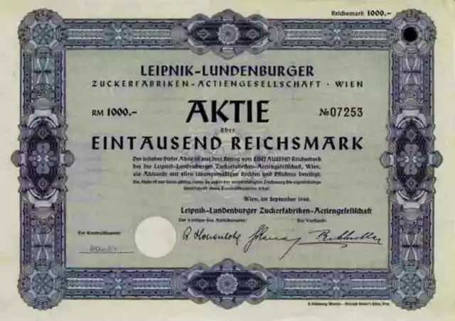 Leipnik Lundenburger Zuckerfabriken AG 1940 Wien Tulln Lipník nad Becvou Breclav