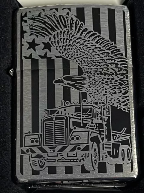 ZIPPO 2010 TRANSFER TRUCK , AMERICAN EAGLE, & FLAG  LIGHTER SEALED IN BOX c265