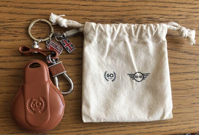 BMW MINI 60th Anniversary Limited Key Case (Camel) & Drawstring Bag with bonus