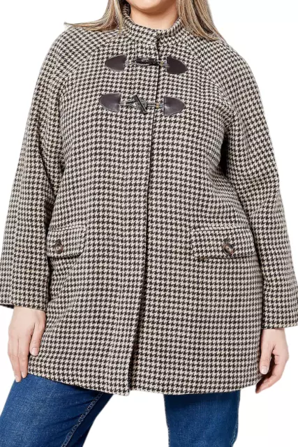 Isaac Mizrahi Live! Houndstooth Wool Coat Brown