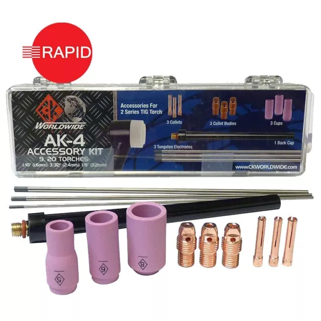 Tig Tasse Pièces de Rechange Kit Ck AK-4 - Pour 2 Séries (WP9, WP20) Torches