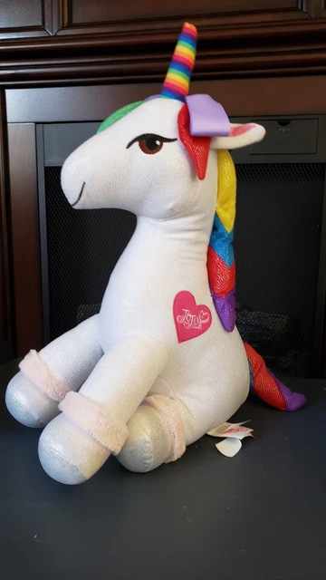NICKELODEON JOJO SIWA Plush White Rainbow Unicorn 20" Stuffed Unicorn