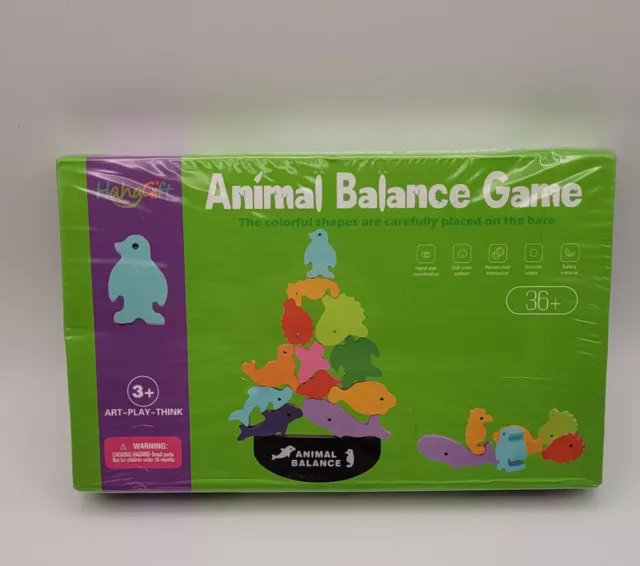 Wood Dinosaur Animal Balance Game - Animal Stacking Blocks for Kids , Age 3-6