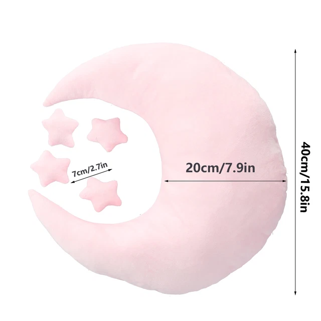 Almohada de luna para fotografía de bebé (rosa) fácil de usar cómoda posada suave para recién nacido