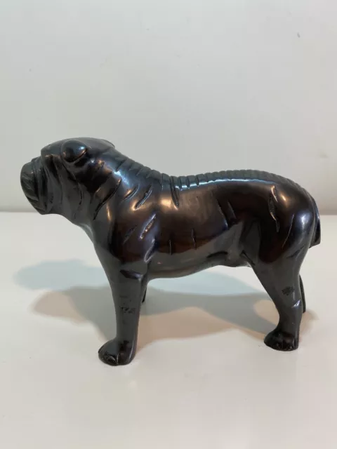 Vintage Bronze Bulldog Statue Figurine Figure, 2lbs 6.8oz, 8" x 5.25" x 3.5" 2