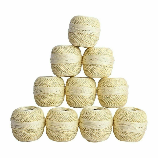 Fil à crocheter en coton rose rouge fil à tricoter mercerisé crème Lot de 10