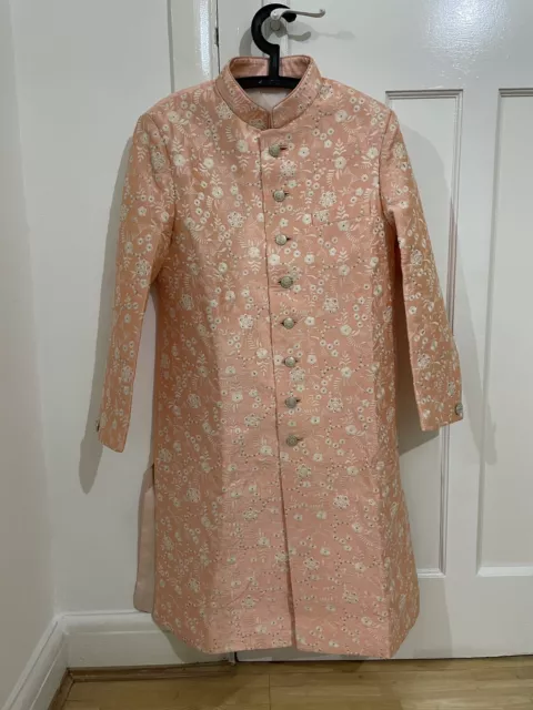 Pastel Peach/Pink Men’s Jodhpuri Sherwani Size 38