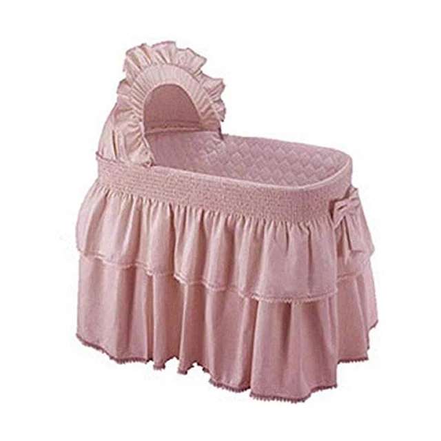 Babykidsbargains Paradise Rainbow Bassinet Skirt and Hood, Pink, 16"x32"
