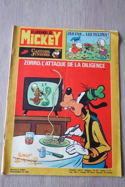 Le Journal De Mickey  N° 1243  -  11  Avril   1976  /   Zorro , L'attaque ...