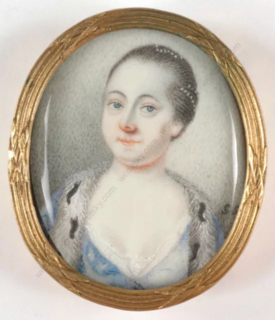 Miss Sophia Smith (fl. 1760-1767) "Portrait of an aristocratic lady", miniature