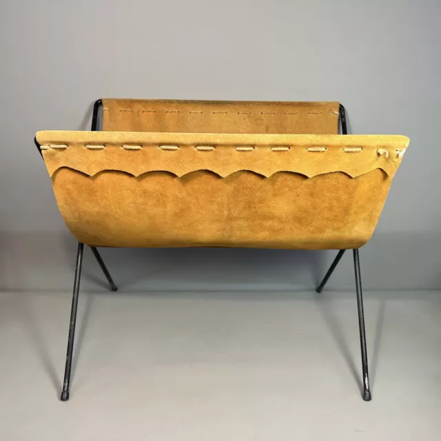 Revistero Soporte de Periódicos Gamuza Mid Century 60/70er Años Vintage #4