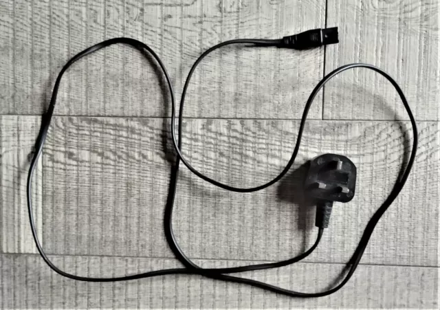 6ft Figure 8 Lead Power Cable IEC mains UK 3-pin plug stereo boombox black 1.9M