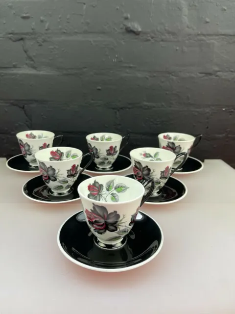 6 x Royal Albert Masquerade Coffee Cups and Saucers 3 Sets Available