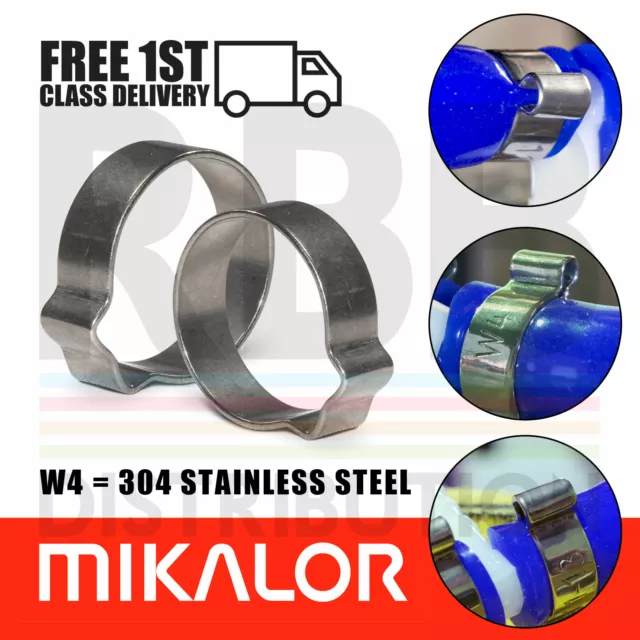 Single Ear O Clips Hose Clamps Mikalor 304 Stainless Steel Fuel Air Pipe Crimp 2