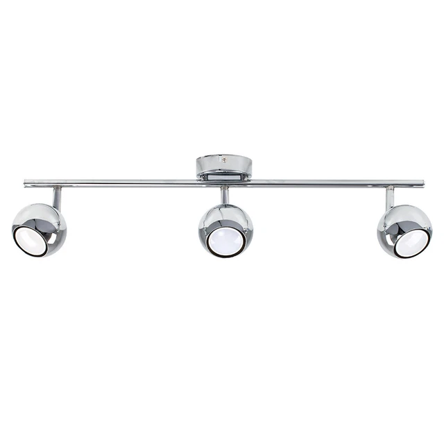 Modern Chrome 3 Way Ceiling Light Fitting Retro Eyeball Adjustable Lamp LED Bulb