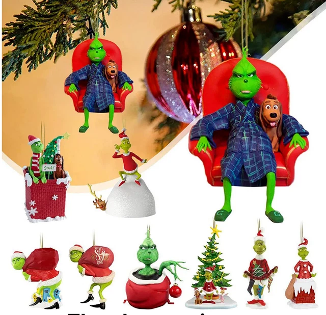 MERRY CHRISTMAS GRINCH Ornaments Xmas Tree Hanging Figure Pendant Home