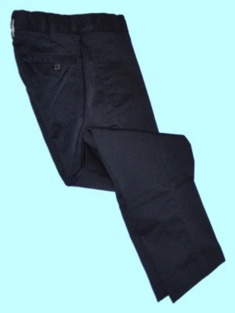 LANDS END Black Plain Front School Uniforms Chino Pants Boys 16 Inseam 30" NEW