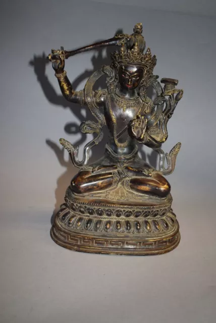 Manjushri mit Schwert auf Lotussockel-Tibet, Bronze, 25cm