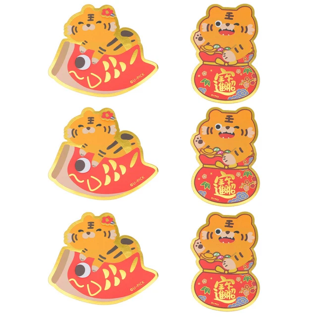Year The Tiger busta rossa tridimensionale borsa rossa fortuna soldi carta tascabile