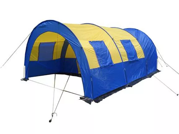 Campingzelt 4-6 Personen Outdoorzelt Zelt Familienzelt Tunnelzelt Gelb-Blau Neu