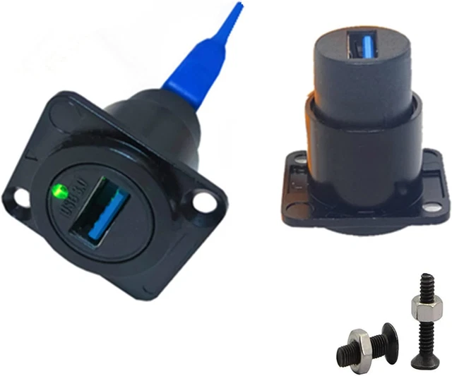 SHANFEILU USB 3.0 D Panel Mount Solderless Connector USB 3.0 Female to Female