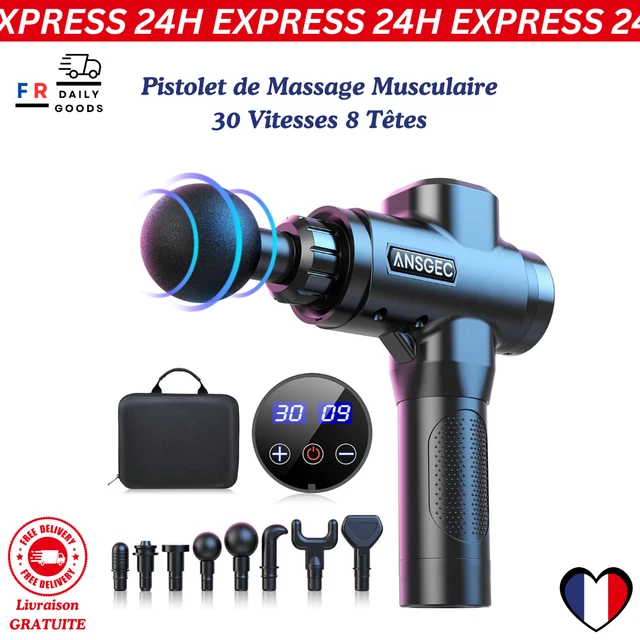 Pistolet De Massage Tissus Profonds Portable - Masseur Musculaire Visage Corps - Neuf