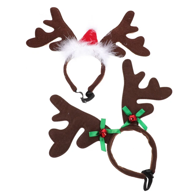 2 Pcs Halloween-Welpenkostüm Weihnachten Rentier Stirnband Ohr Stirnband